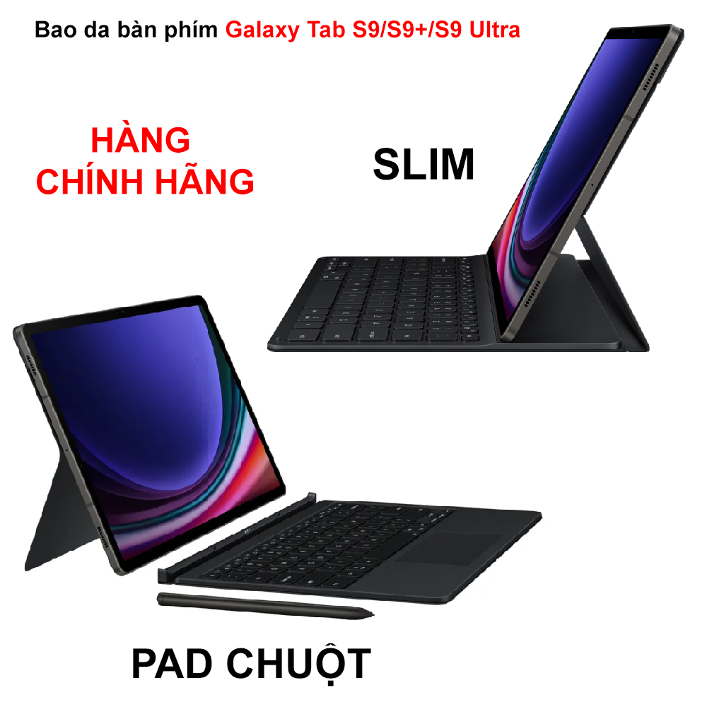 Bao da bàn phím Bookcover keyboard Samsung Galaxy Tab S9/S9+/Tab S9 Ultra