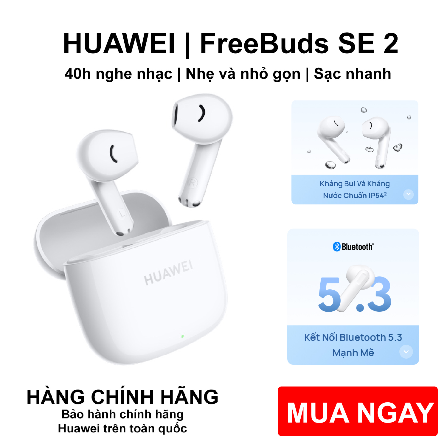 Tai nghe Buetooth 5.3 Huawei Freebuds SE 2 - Hàng chính hãng