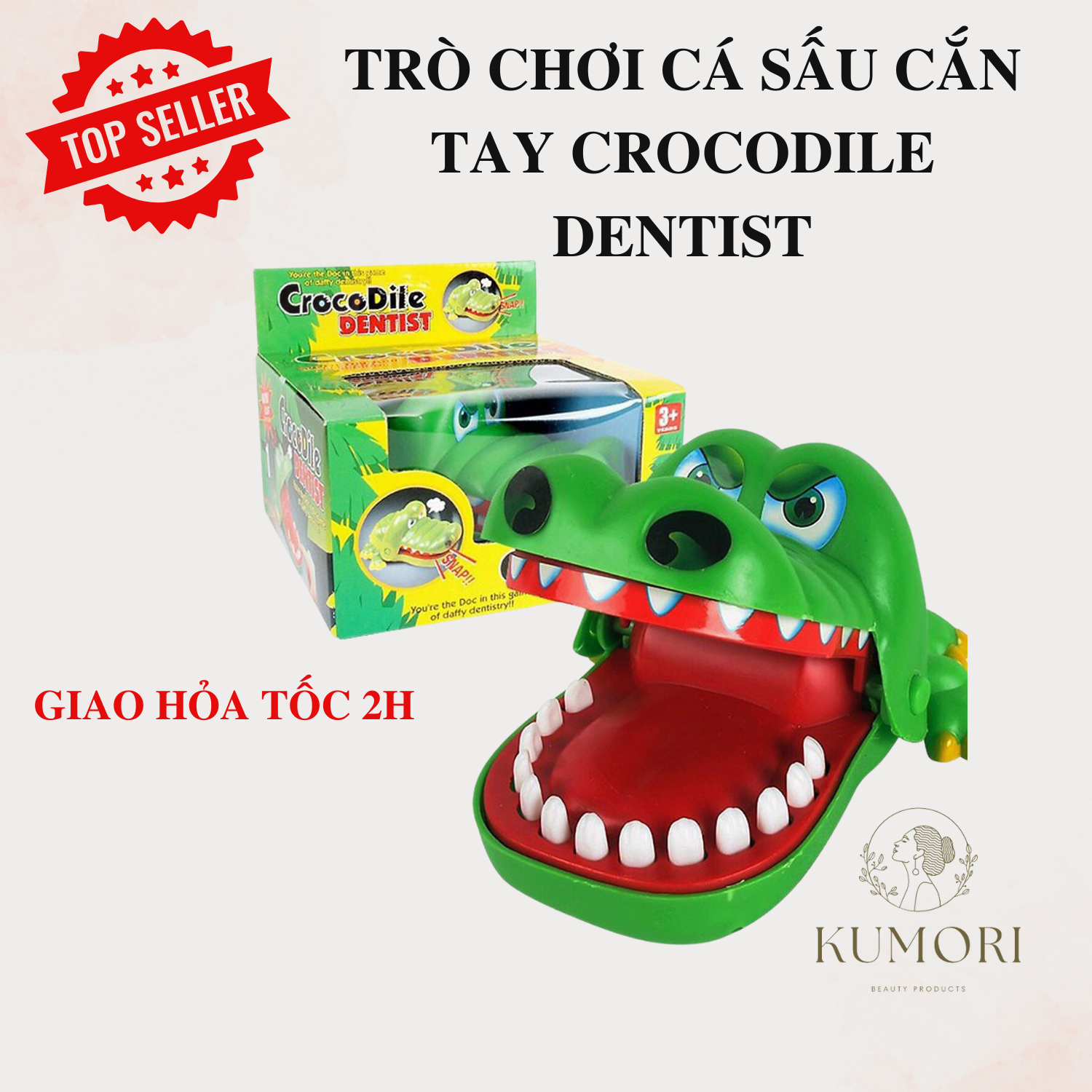Trò chơi cá sấu cắn tay chọn răng may rủi cho trẻ em bé game nhóm bạn tập thể hên xui tiệc party kumori shop
