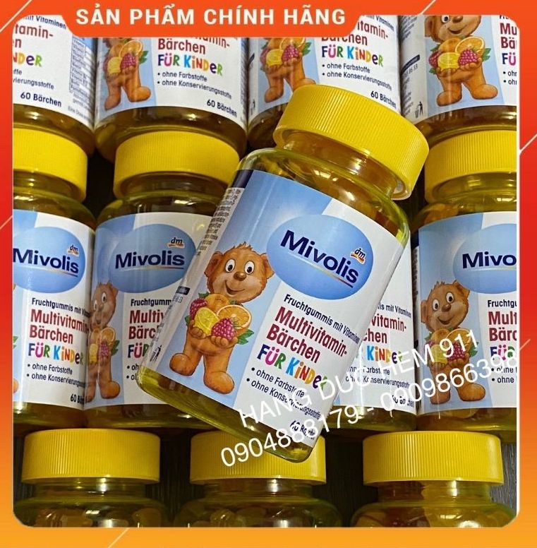Kẹo gấu vitamin trẻ em 60 viên Mivolis nội địa Đức