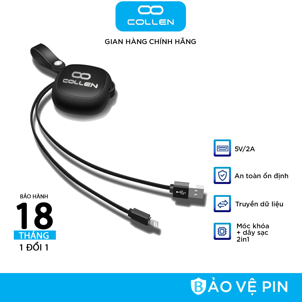 Cáp sạc iphone dạng rút gọn