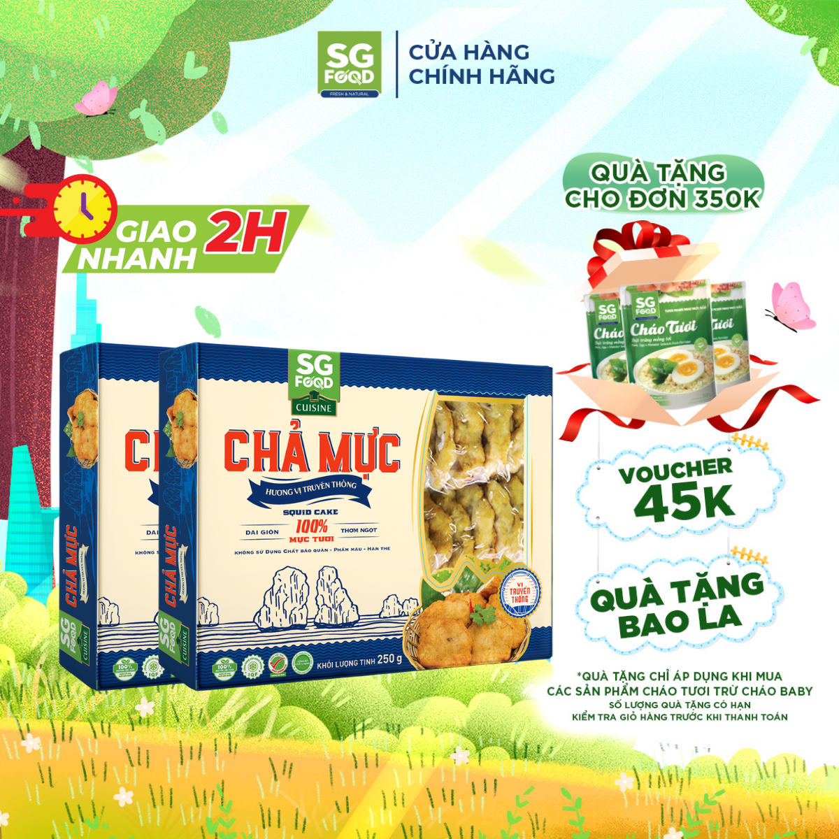 Combo 2 Chả mực hương vị truyền thống SG Food Hộp 250g