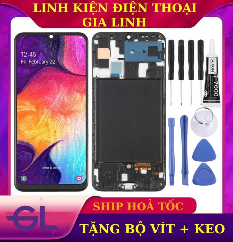 Màn hình samsung galaxy a50 /a30 /a50s tặng keo + bộ vít 9 món