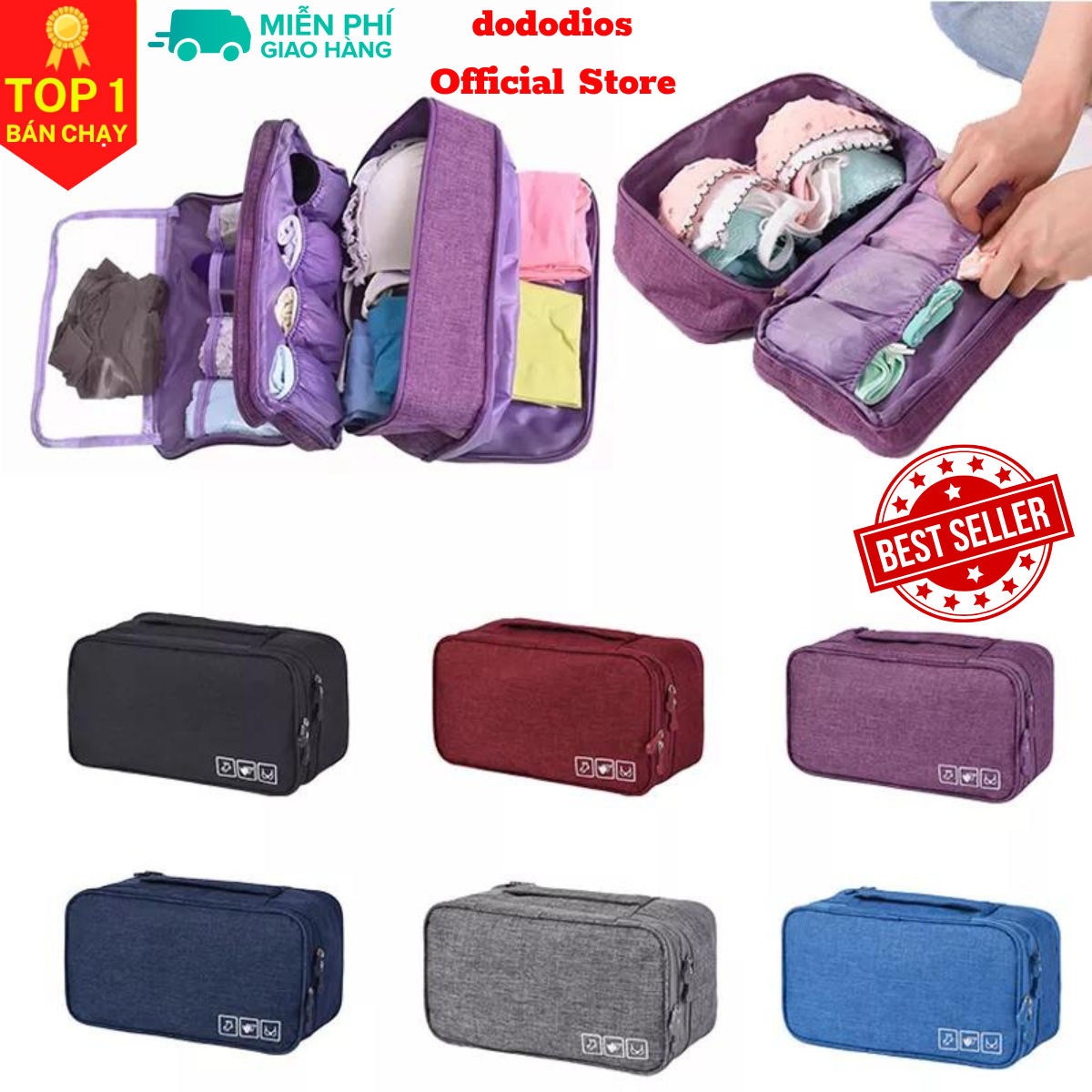 Túi đựng đồ du lịch cho áo ngực túi đựng đồ lót túi đựng đồ lót du lịch chống nước nhiều ngăn dung tích lớn túi đựng đồ hình khối túi đựng đồ du lịch phụ kiện du lịch cho nam nữ dododios