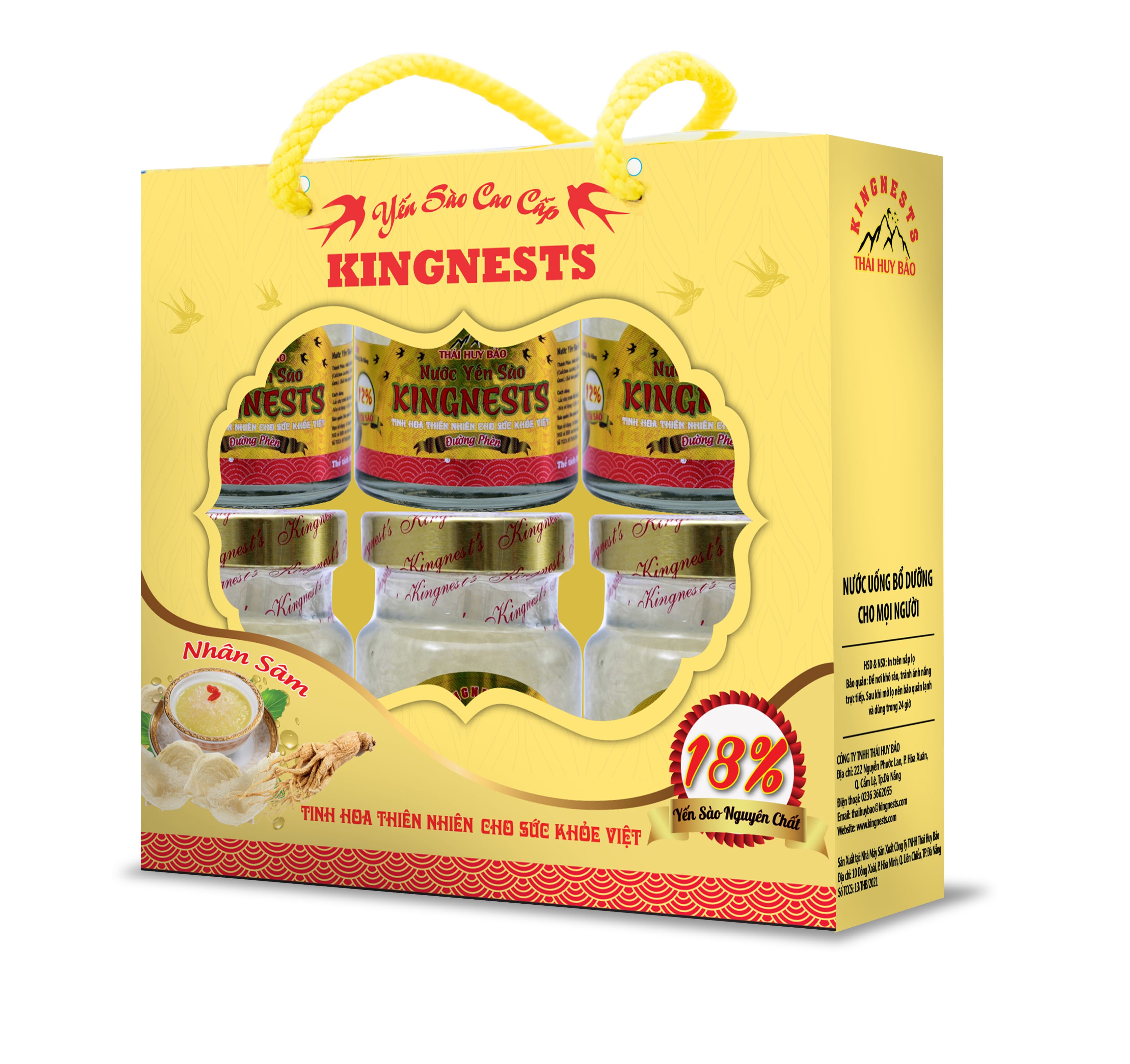 Yến sào nhân sâm kingnest 18% yến lốc 6 lọ x 70ml