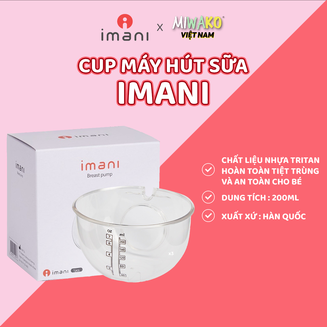 Cup lẻ máy hút sữa rảnh tay IMANI phụ kiện thay thế máy hút sữa chất liệu nhựa tritan an toàn cho bé