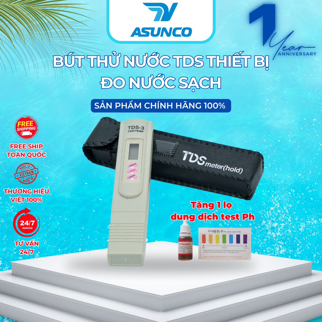 Bút thử nước TDS, thiết bị đo nước sạch, dung dịch trồng rau thủy canh, nước bể cá, chính xác cao