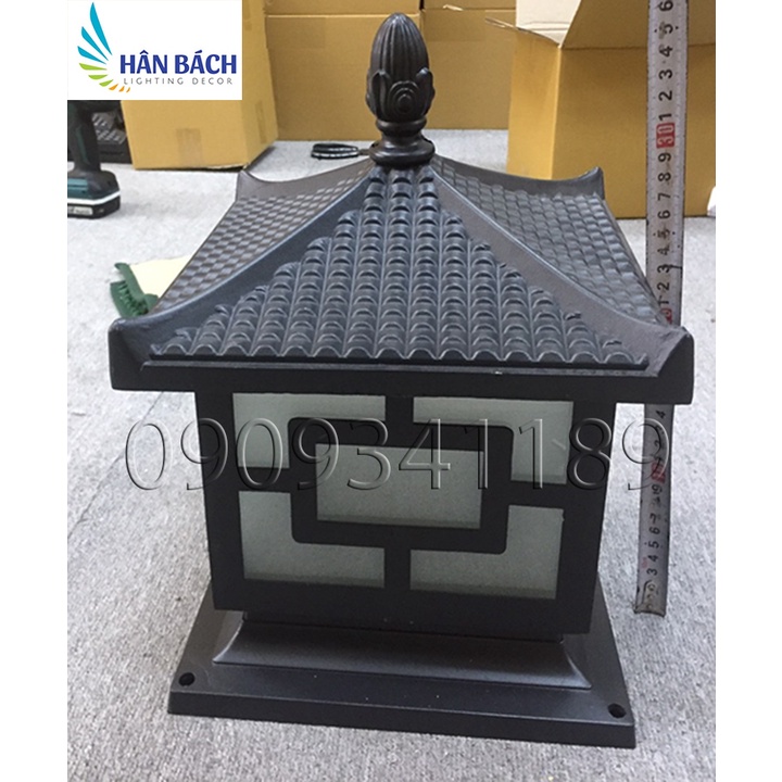 Đèn trụ cổng nhôm đúc chân đế 250