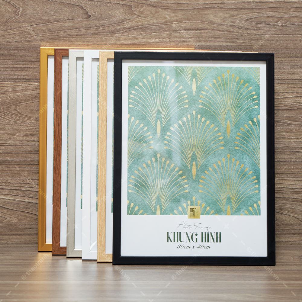 Khung hình 30x40cm treo tường - Mặt mica trong suốt siêu nhẹ, an toàn khi sử dụng.