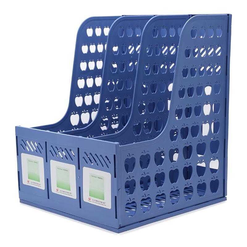 Khay đựng hồ sơ nhựa 3 ngăn ( màu xanh dương ) ( tự ráp)