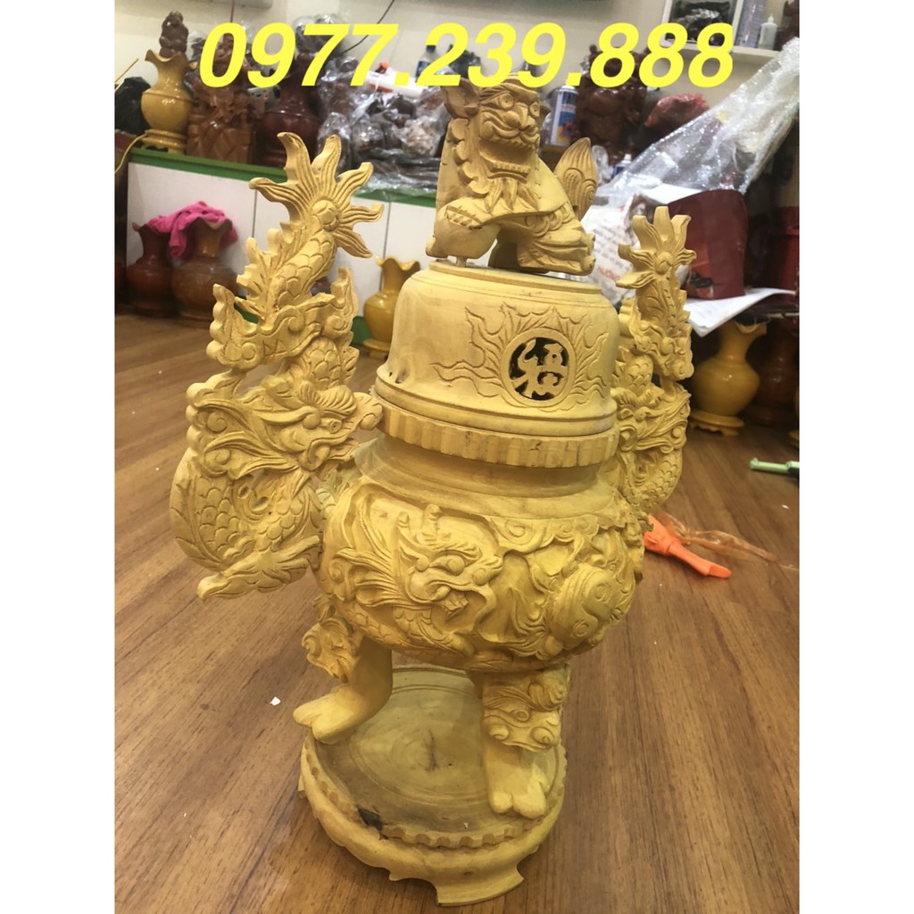 Đỉnh bằng gỗ mít 55cm