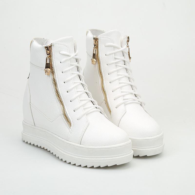 Giày boot nữ cao cổ đế độn phong cách Hàn Quốc B042