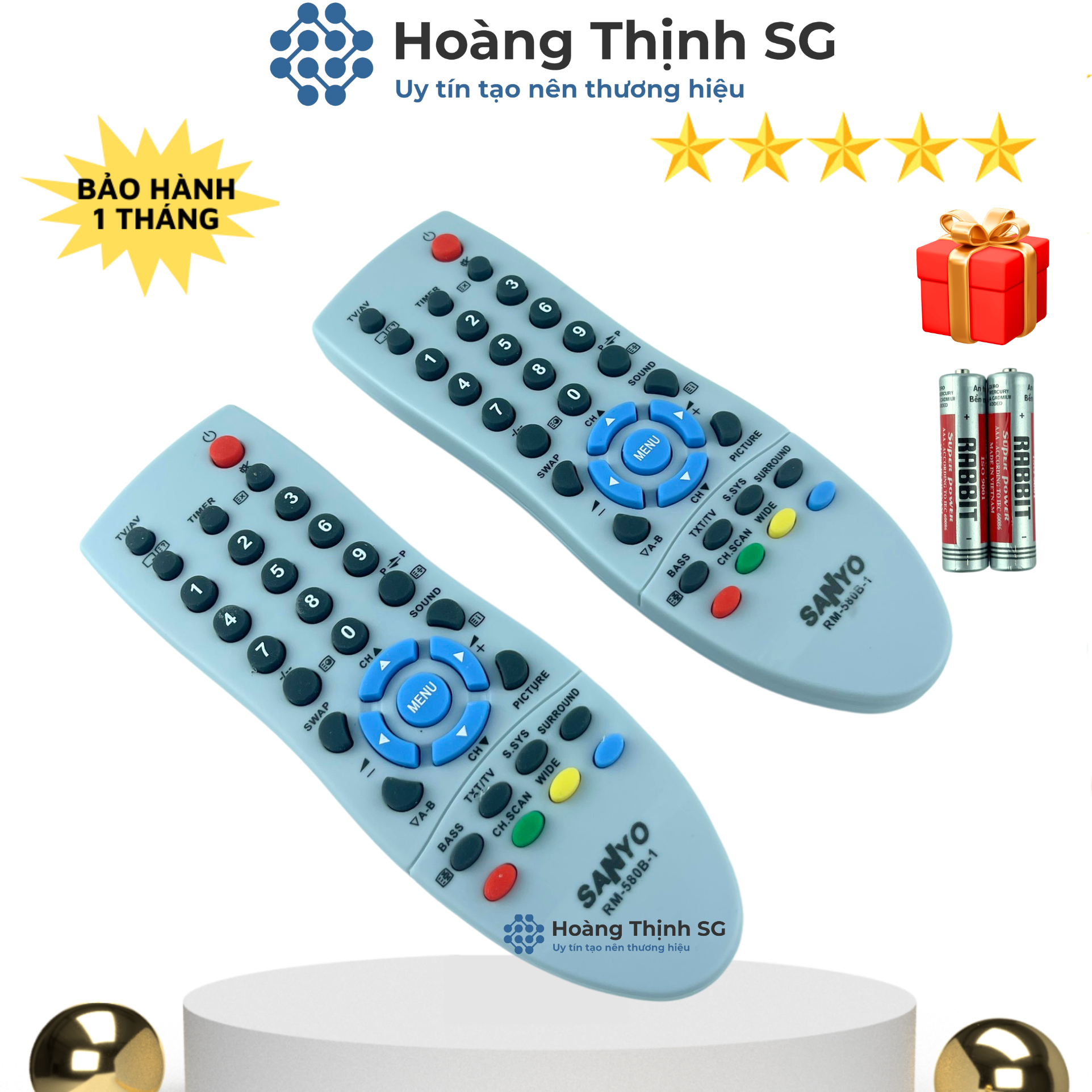 Remote điều khiển tivi Sanyo, điều khiển TV Sanyo - Tặng kèm pin