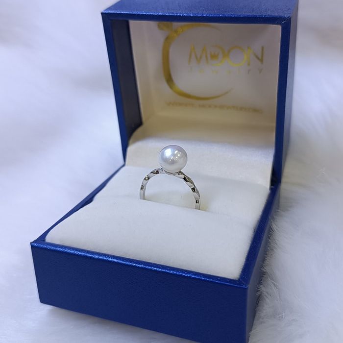 Nhẫn Ngọc Trai Edison Ánh Hồng Free Size (NNT0019) - MOON Jewelry