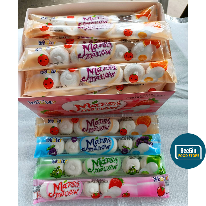 Combo 5 Gói Kẹo Dẻo Marshmallow Hình Bánh Bao Nhân Trái Cây HS K66 - BeeGin Food