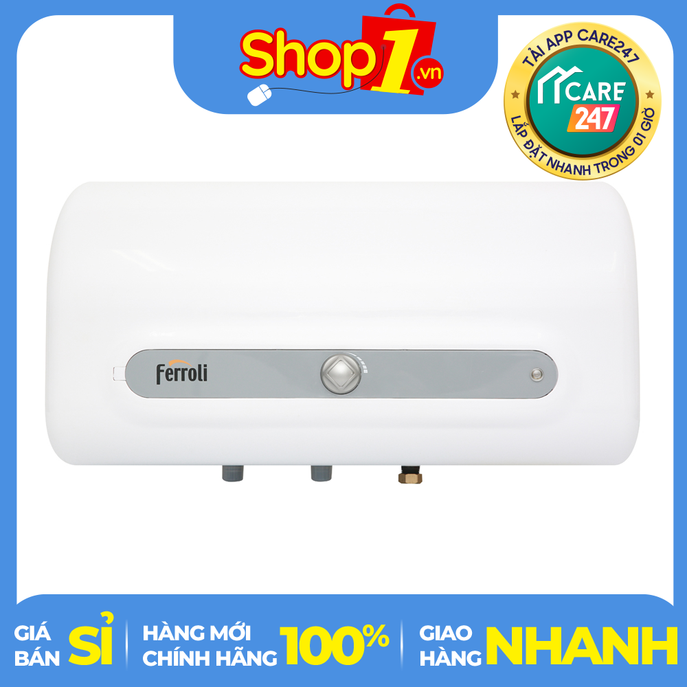 [HCM]Máy nước nóng Ferroli QQ EVO 15L ME -Công suất làm nóng: 2500W Dung tích bình chứa: 15 lít Nhiệt độ tối đa: 75 độ C