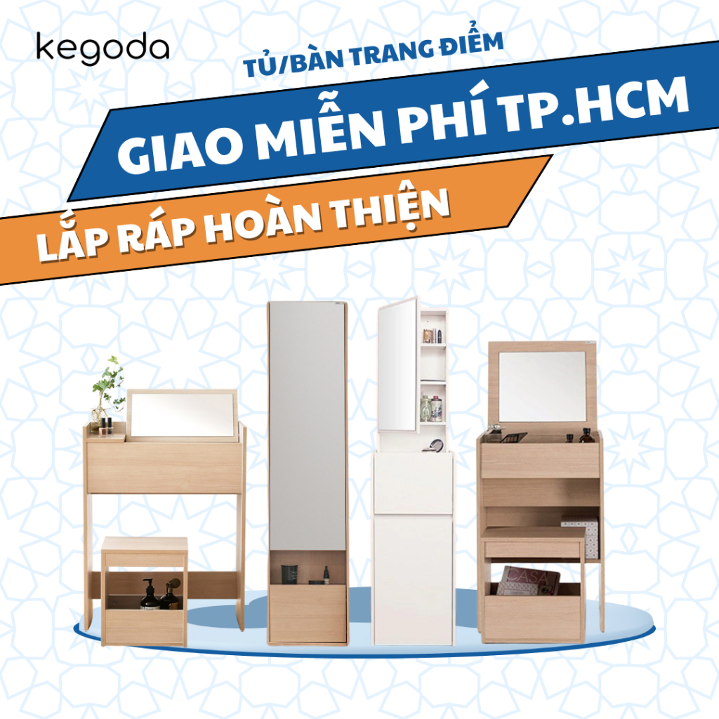 Tủ bàn phấn trang điểm tối giản, tinh tế kegoda