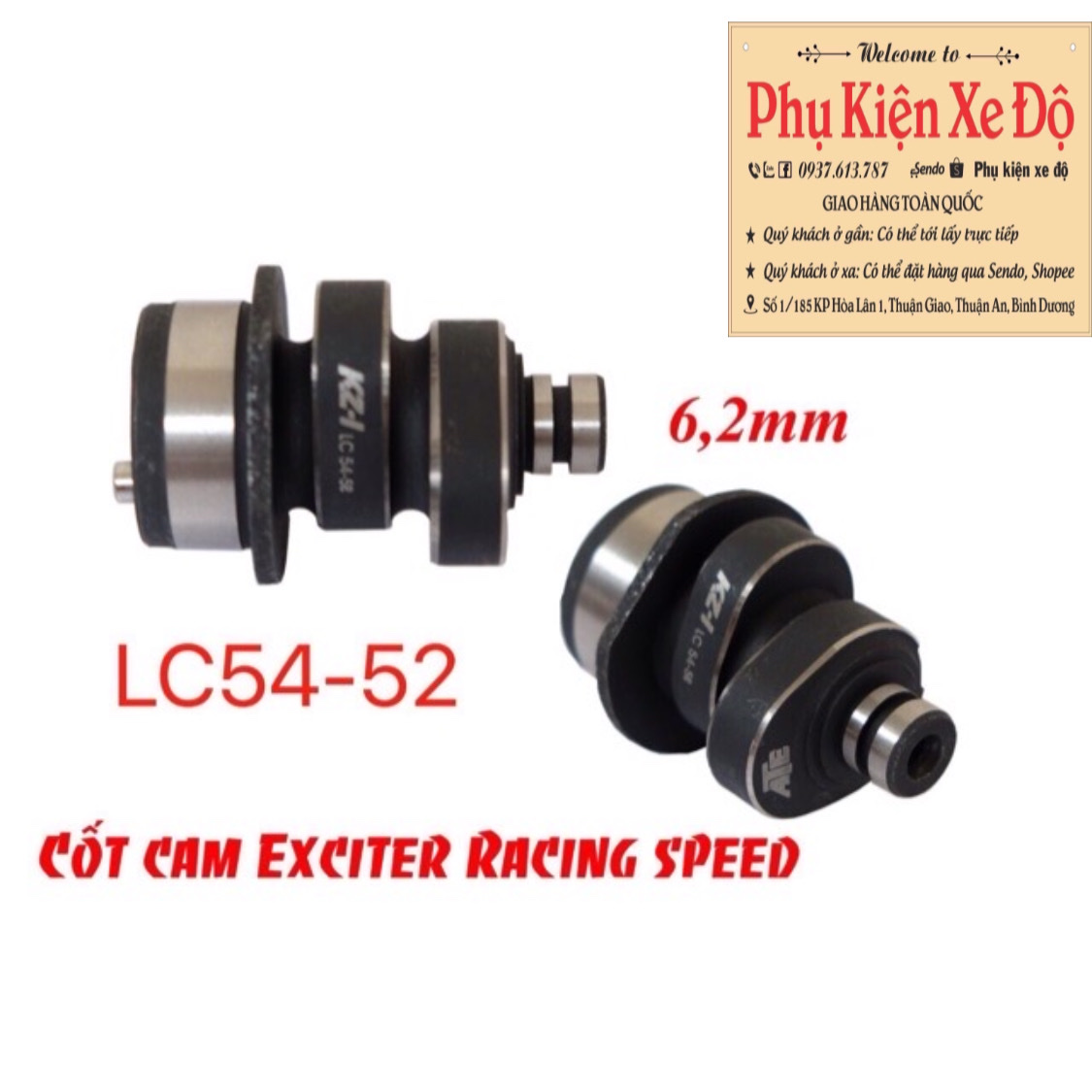 cốt cam ex racing speed 6,2mm 5.0