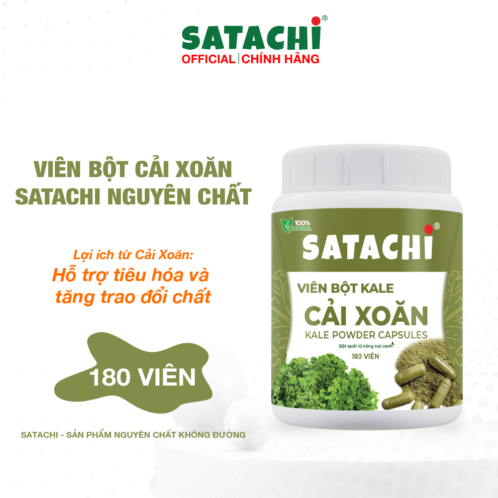 Viên bột cải xoăn nguyên chất – Bổ sung dinh dưỡng xanh tự nhiên từ Kale – Hộp 180 viên