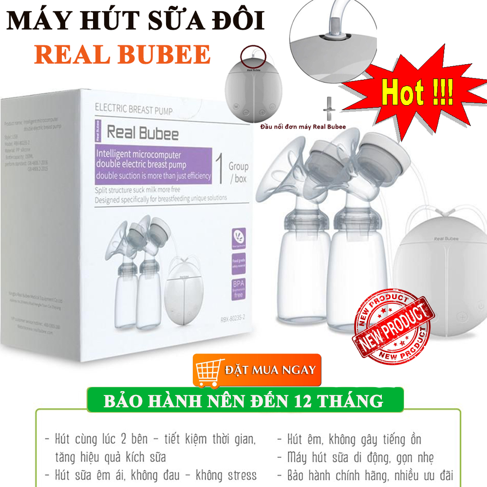 [Free ship]Máy Hút Sữa Điện Đôi Cầm Tay, có Chế Độ Massage Kích Sữa, với Thiết Kế Nhỏ Gọn Hút Nhẹ Nhàng, Tặng 2 Kẹp Đuổi Muỗi cho Bé, Bảo Hành 12 Tháng