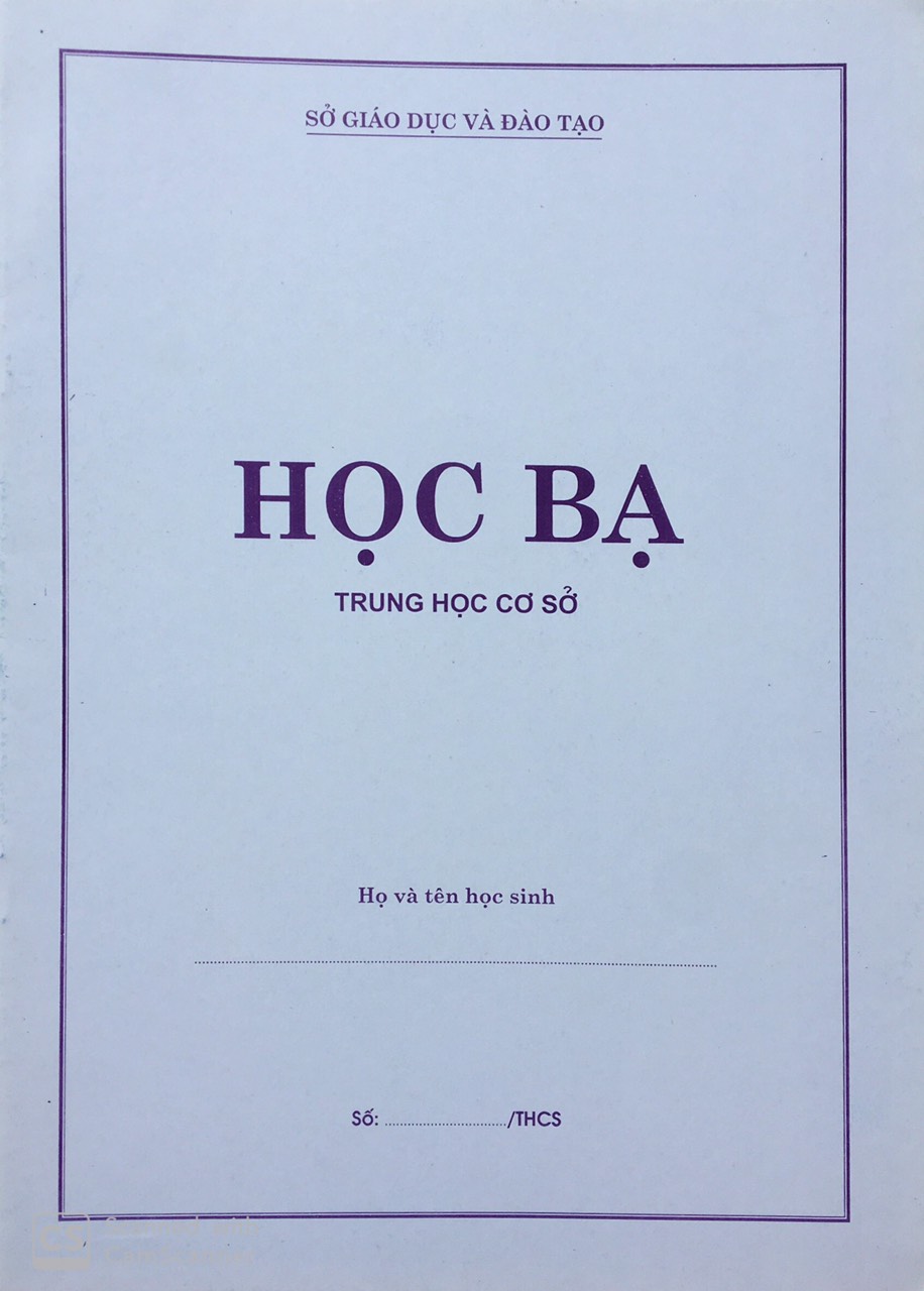 Học bạ Trung học cơ sở 19x26 Cm