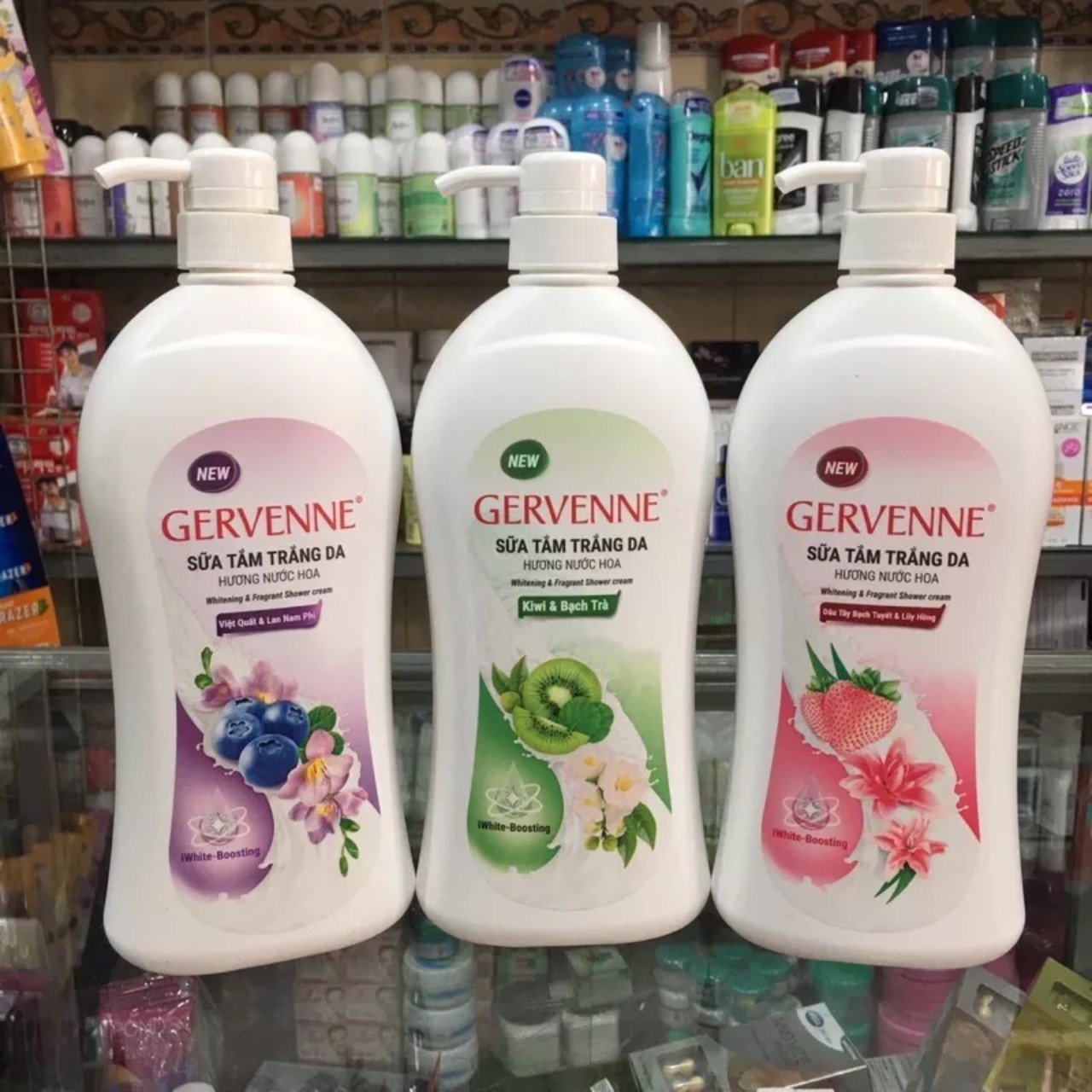 Sữa tắm trắng da Gervenne Goat's Milk & 900g Hương Nước Hoa