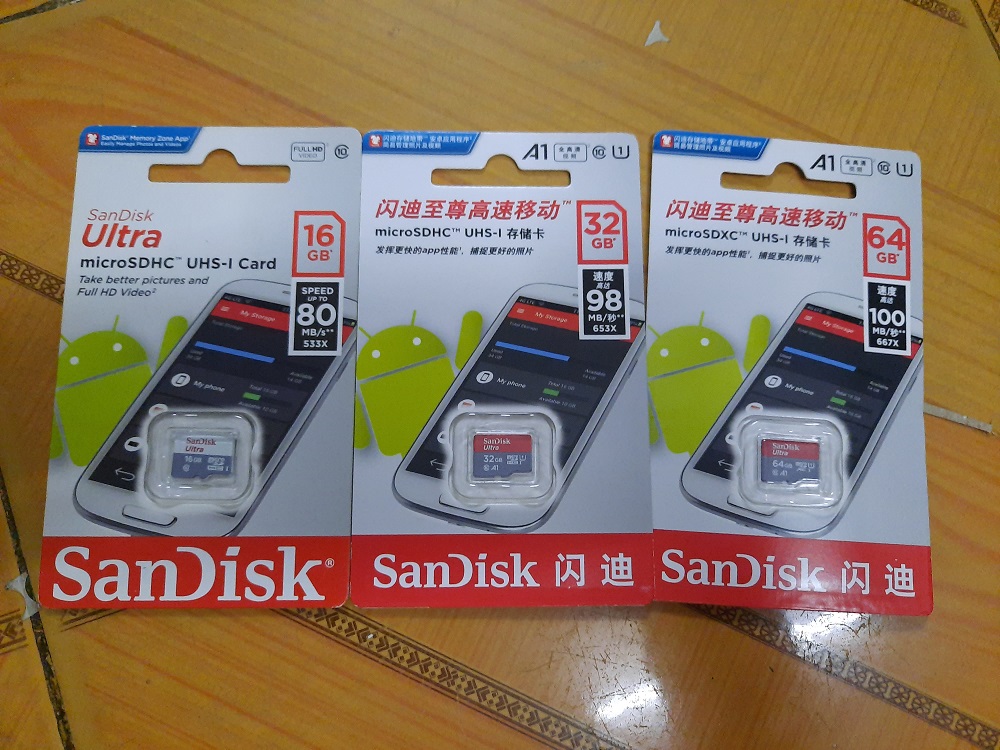 [HCM]Thẻ nhớ MicroSDHC SanDisk Ultra 16GB 32GB 98MB/s 64GB 100MB/s (New)