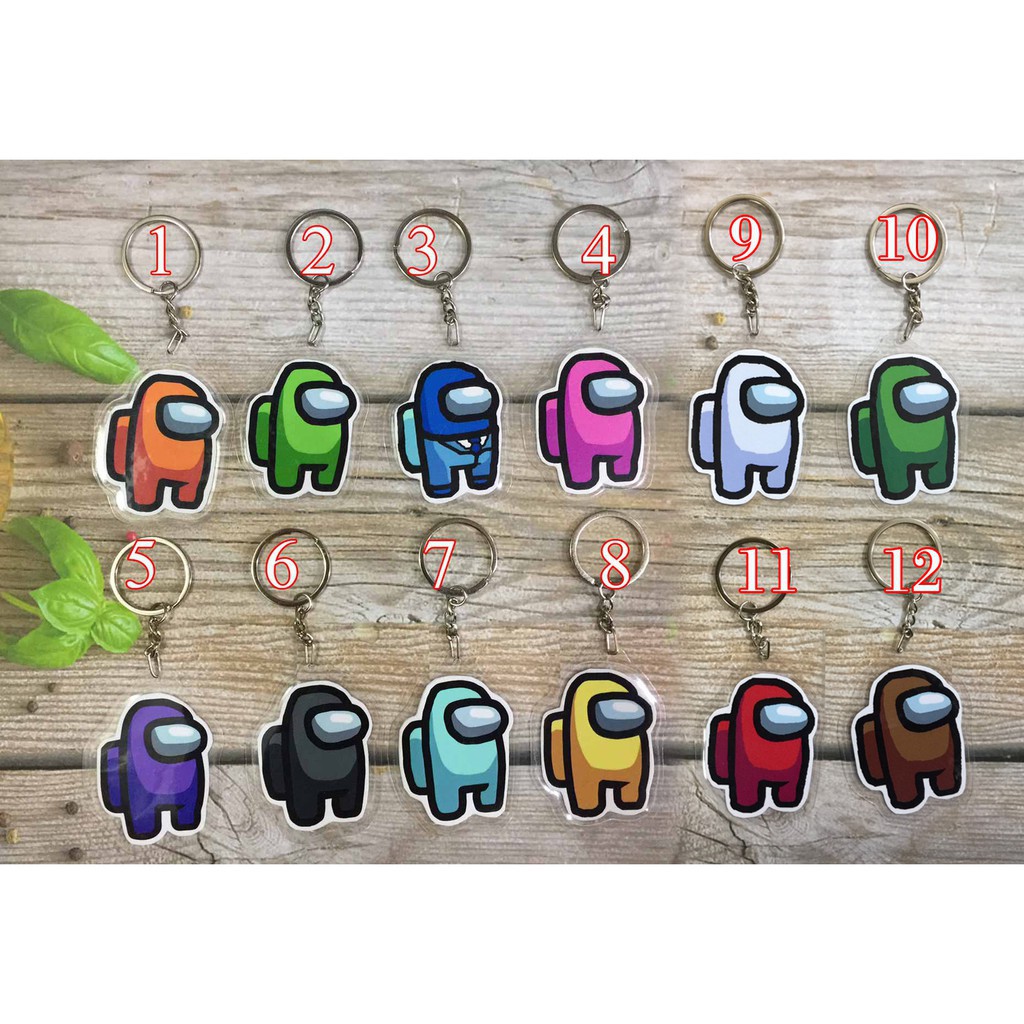 Móc khóa among us combo 12 cái tặng 1 bộ sticker among us