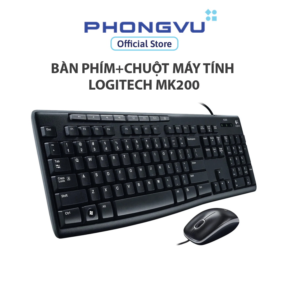 Bàn phím+Chuột máy tính Logitech MK200 - Bảo hành 36 tháng