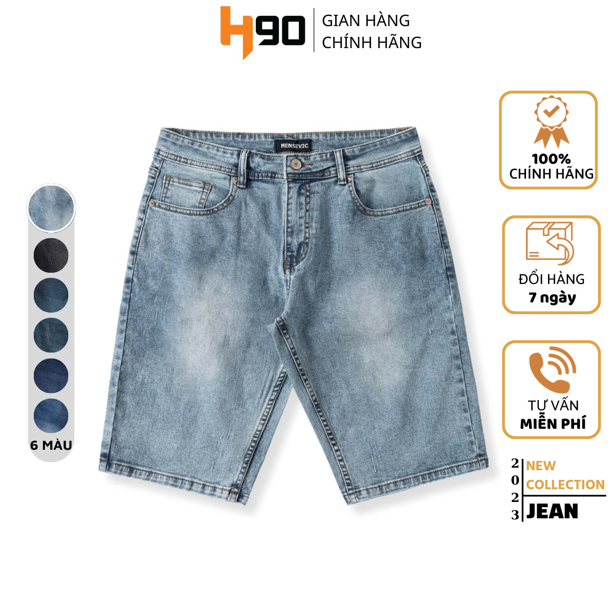 Quần Short Jeans Nam BJMGT2019-27S BLACK/GREY