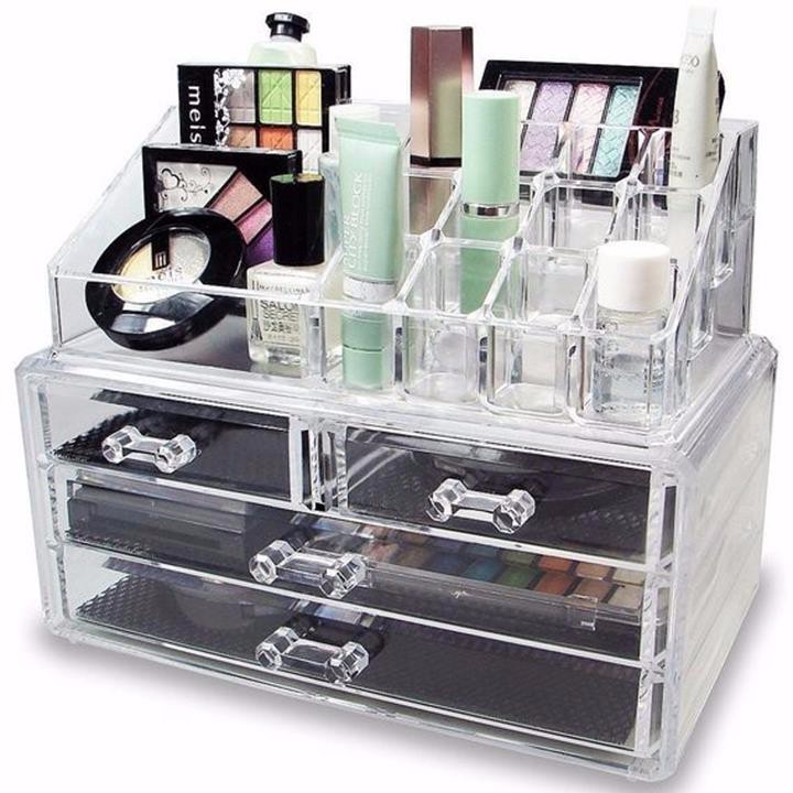 Kệ mica đựng mỹ phẩm trang sức 4 tầng