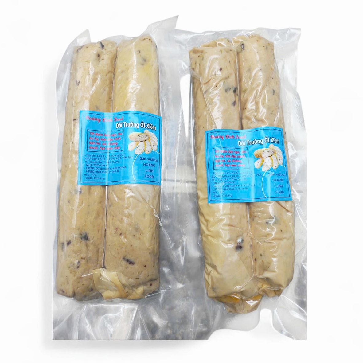 Dồi trường ớt xiêm chay 500g (HÀNG LẠNH) - Thực phẩm chay Thiện Tâm