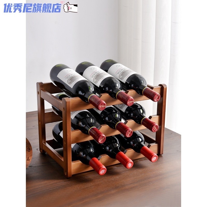 Red wine rack furnishing articles wine shelf solid wood home small contemporary and contracted red wine red wine display grid