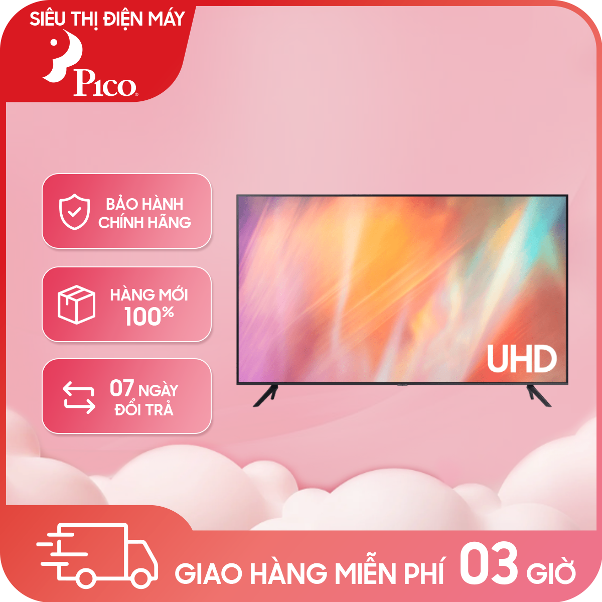 Tivi Led Samsung UA50AU7002KXXV - 50'' - 4K - Ultra HD