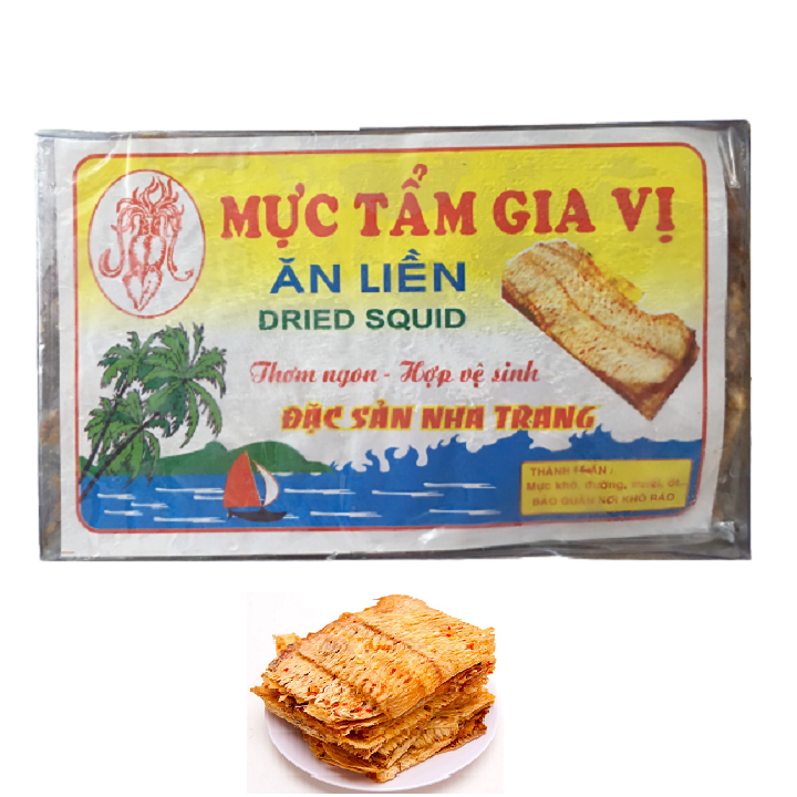 500g mực tẩm gia vị nguyên con ăn liền- đặc sản nha trang