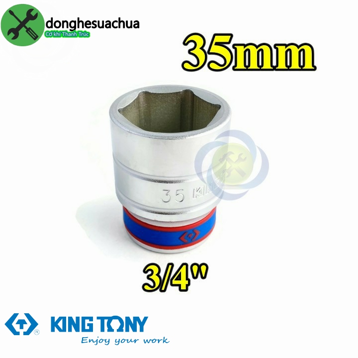 Tuýp 35mm loại 3/4 kingtony 633535m loại ngắn 6 cạnh màu trắng