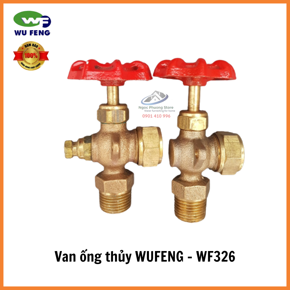Cặp van ống thủy thân đồng ren phi 21mm wufeng đài loan wf326
