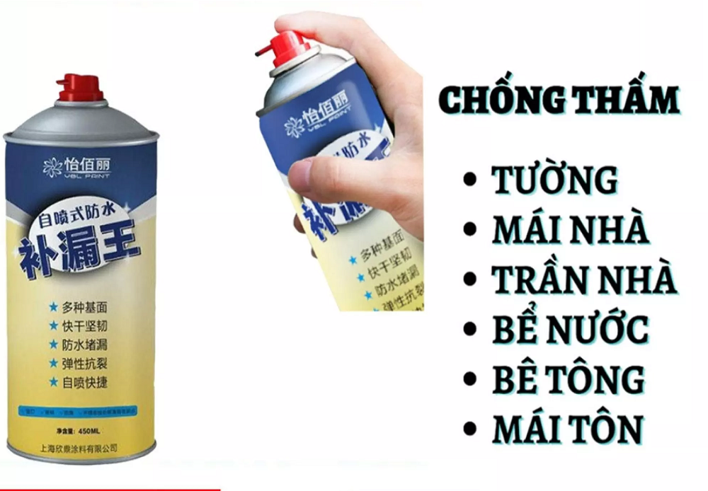 Bình xịt chống thấm đa năng siêu phẩm 2021 } bình xịt chống thấm đa năng - lọ xịt chống thấm dột bình xịt chống thấm dột - chai xịt chống thấm - chai xịt chống thấm tường nhà waterproof spray polyurethane 450ml thích h