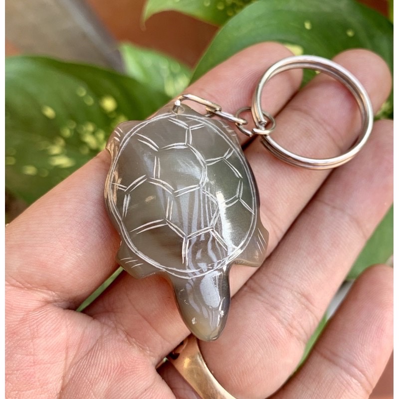 [FREESHIP MAX]Móc khóa hình con rùa làm từ sừng trâu (OTH011) Hàng thủ công mỹ nghệ Việt.