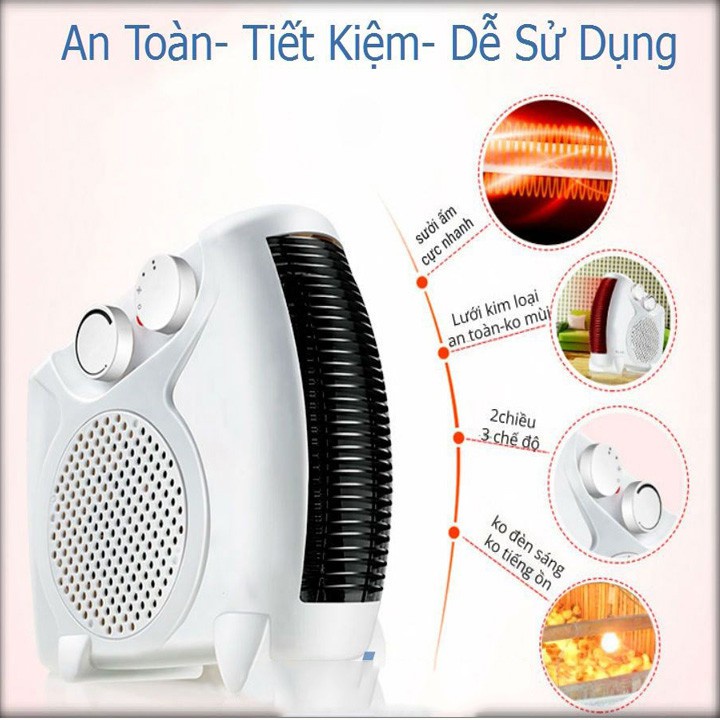 Máy sưởi ấm an toàn khi sử dụng cao cấp - quạt sưởi ấm đa năng tiết kiệm điện cho cả gia đình