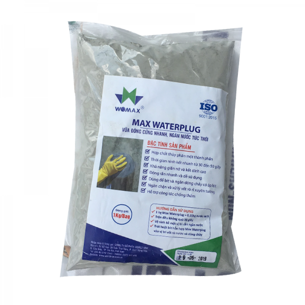 Max water plug - túi 1kg - Đông cứng nhanh