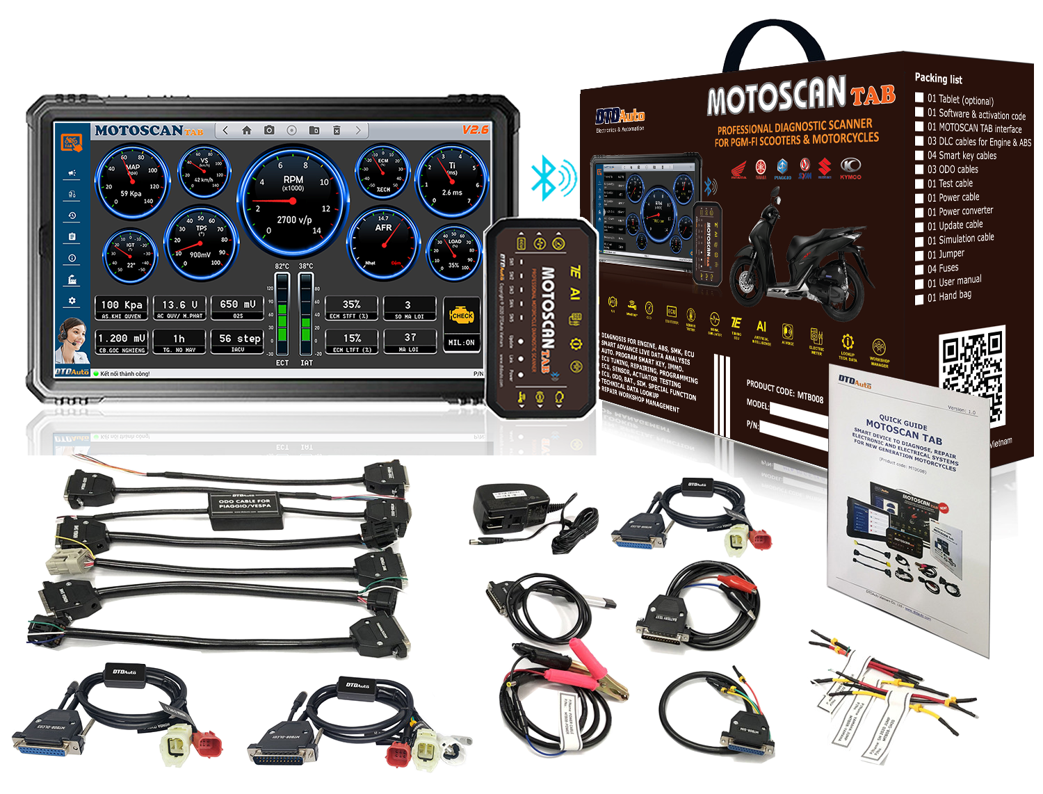 Motoscan tab - motoscan tab - thiết bị cao cấp xác định lỗi, sửa chữa hệ thống điện và điện tử xe máy thế hệ mới