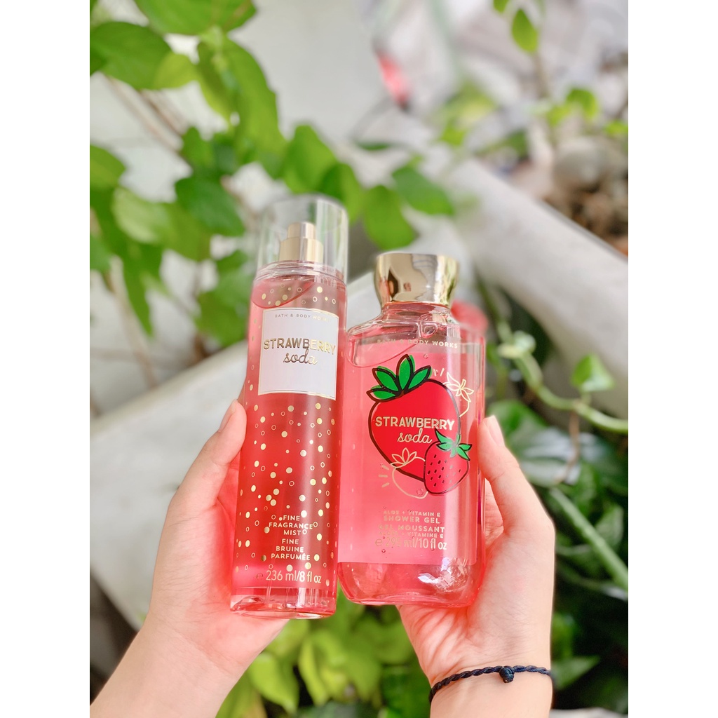Body mist xịt thơm strawberry soda - bath & body works