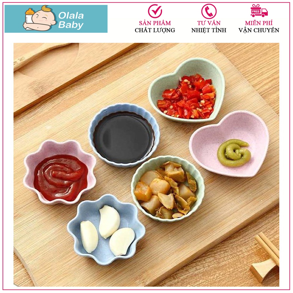 Bát ăn dặm kiểu nhật, bát đựng nước chấm lúa mạch mini cho bé