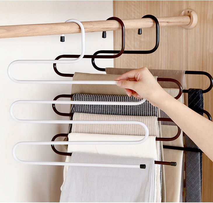 Móc Treo Quần Tây, Khăn Tắm Nhiều Tầng Tiết Kiệm Không Gian Chống Nhăn Quần Bằng Thép Không Gỉ Bền Chắc