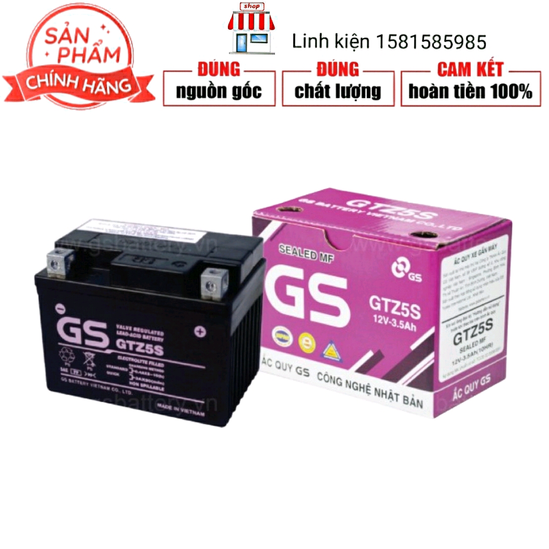 BÌNH ẮC QUY GS 12V-3.5A