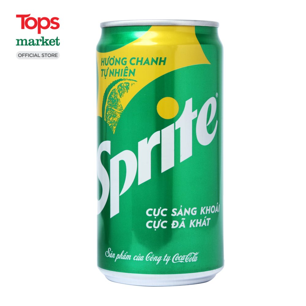 Nước Giải Khát Có Gas Hương Chanh Tự Nhiên Sprite Sleek 235ML - Siêu Thị Tops Market