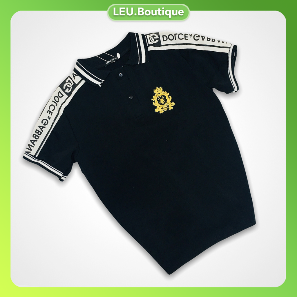 [Khuyến Mãi sốc] Áo thun Nam có cổ, tay cộc thêu logo Ong vàng sịn sò, viền chữ DG, thấm mồ hôi