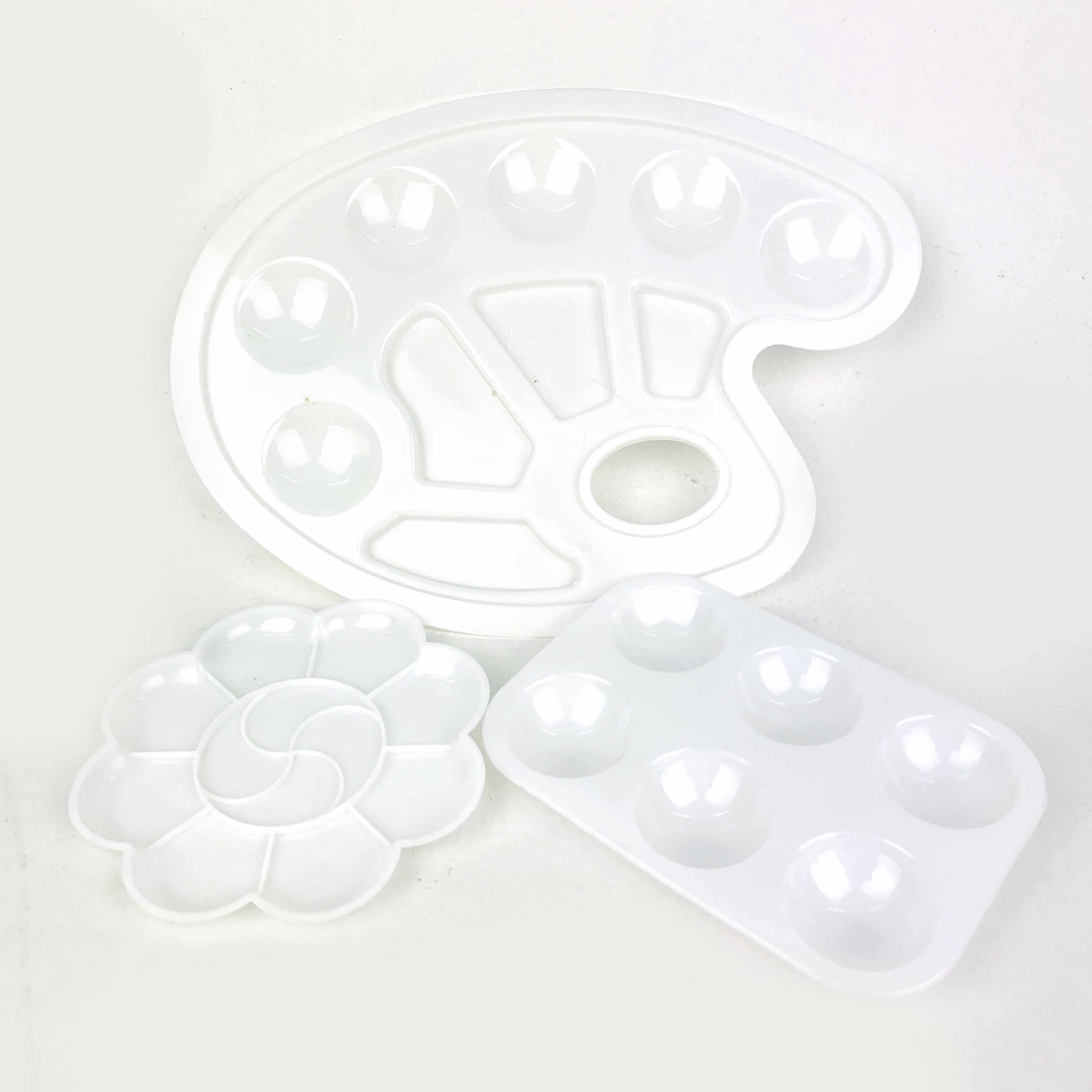 Khay Pha Màu Nhựa - Bảng Palette Pha Màu Các Loại - Họa Cụ Vẽ Đa Năng