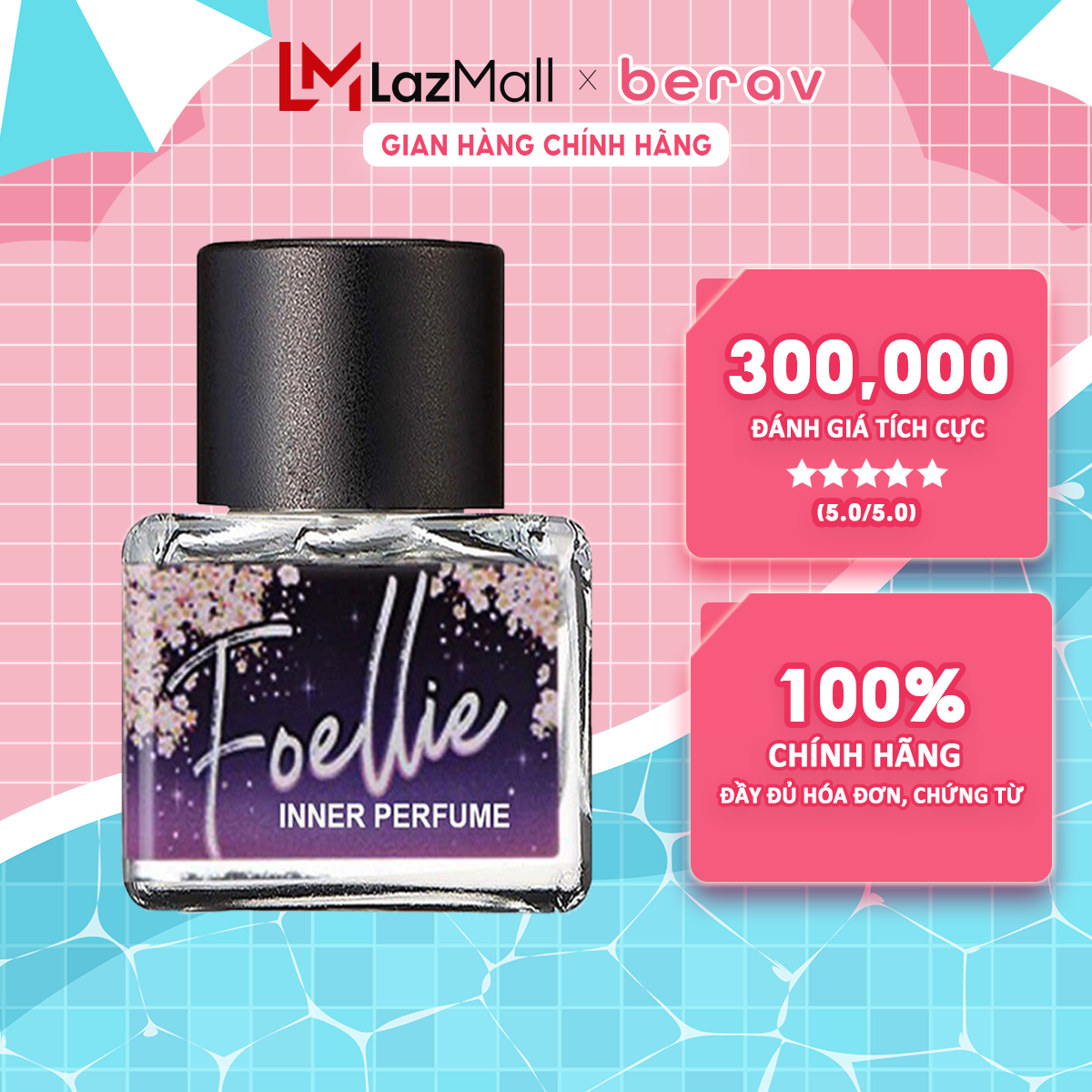 [Che Tên Nhạy Cảm] Nước hoa vùng kín hương đào ngọt ngào Foellie Eau De Innerb Perfume 5ml - Cherry Blossom